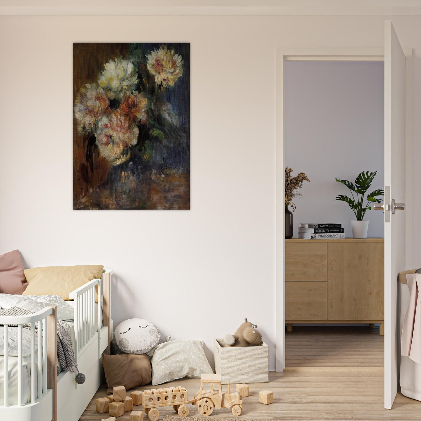 Vase of Peonies - Pierre-Auguste Renoir Brushed Aluminum Print - 70x100 cm / 28x40 inches | Pierre-Auguste Renoir Aluminum Print | Pierre-Auguste Renoir Prints