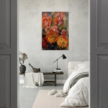 Gladiolas in a Blue Vase - Pierre-Auguste Renoir Brushed Aluminum Print - 70x100 cm / 28x40 inches | Pierre-Auguste Renoir Aluminum Print | Pierre-Auguste Renoir Prints