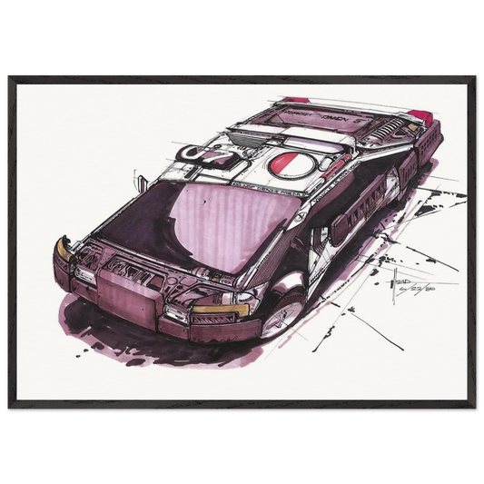 Syd Mead N4 - Syd Mead 70x100 cm / 28x40 inches Framed Art Print – Black Wooden Frame