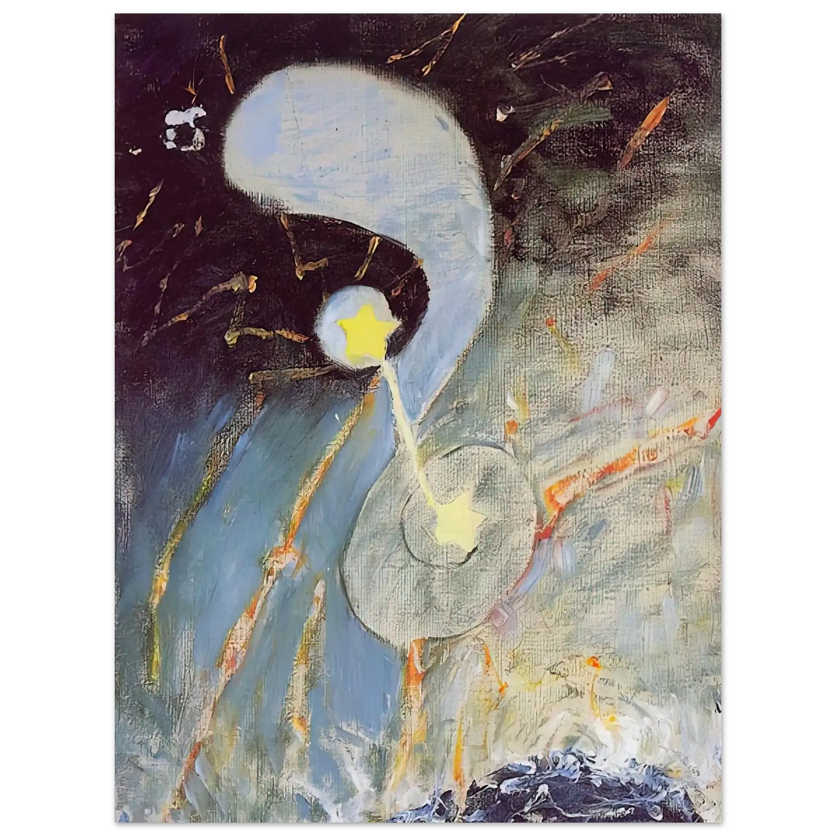 Hilma af Klint - CHAOS NR 2 1906 Wall art - 60x80 cm / 24x32 Inches - Premium Wooden Framed Poster With Fine Art Paper - White frame