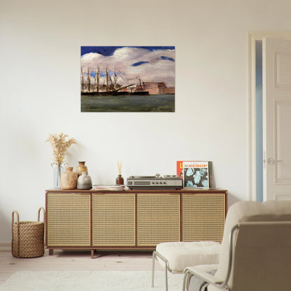 WHITE CLOUDS THE OLD PORT OF MARSEILLE 1918 - Henri Matisse Brushed Aluminum Print - 70x100 cm / 28x40 inches | Henri Matisse Aluminum Print | Henri Matisse Prints