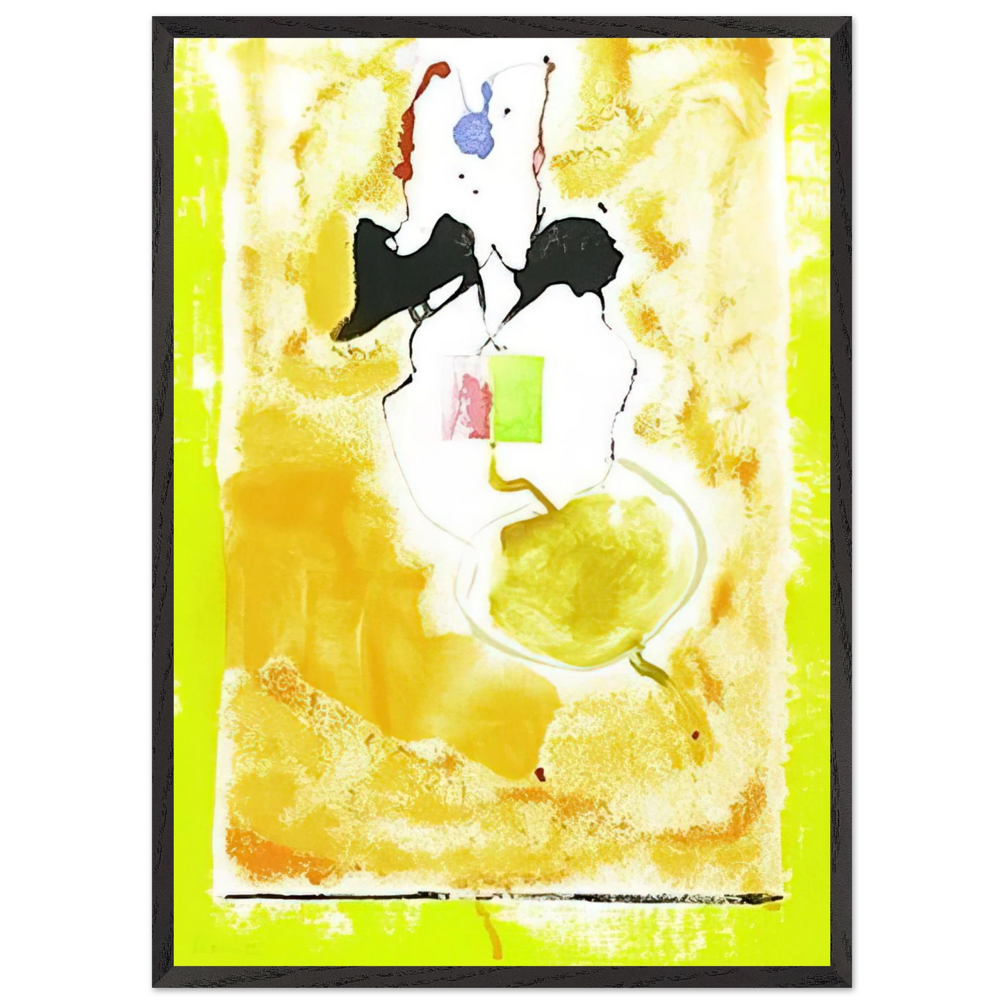 Helen Frankenthaler - Solar Imp - 2001 Wall art - 28x43  cm / XL (11x17 inches) - Premium Wooden Framed Poster With Fine Art Paper-canvas - Wood frame