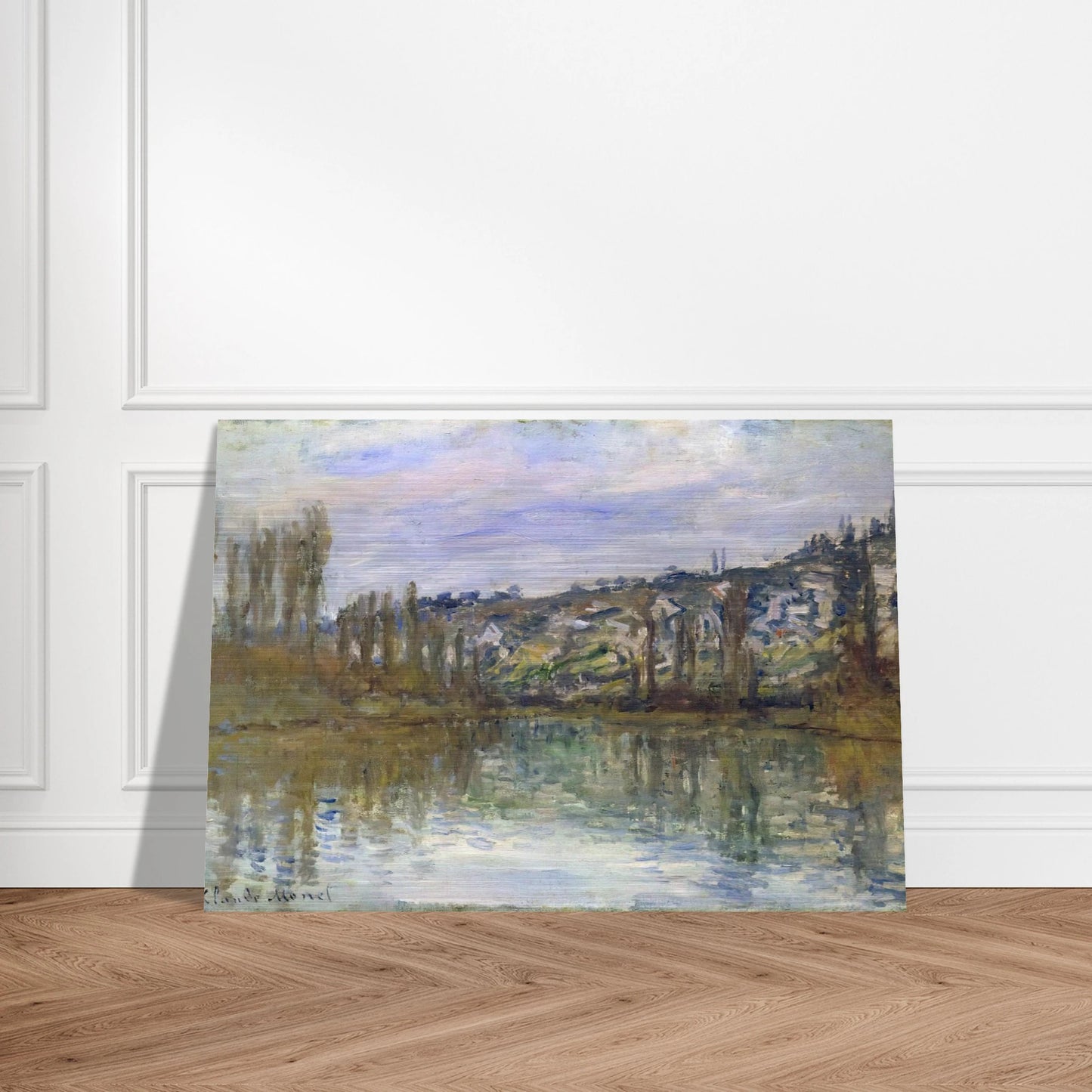 The Seine near Vetheuil - claude monet Brushed Aluminum Print - 70x100 cm / 28x40 inches | claude monet Aluminum Print | claude monet Prints