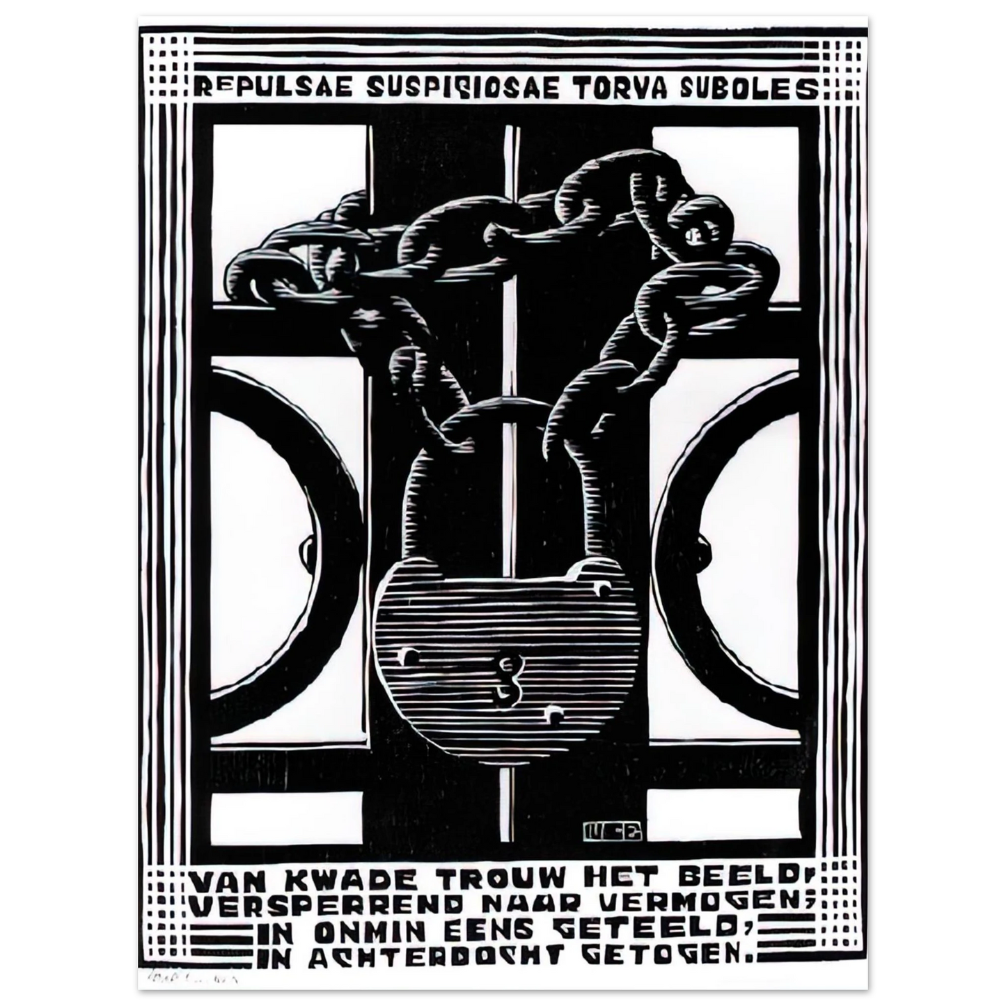 MC Escher - PADLOCK Wall Art - 21x29.7 cm / 8x12" - Fine Art Poster-canvas - -