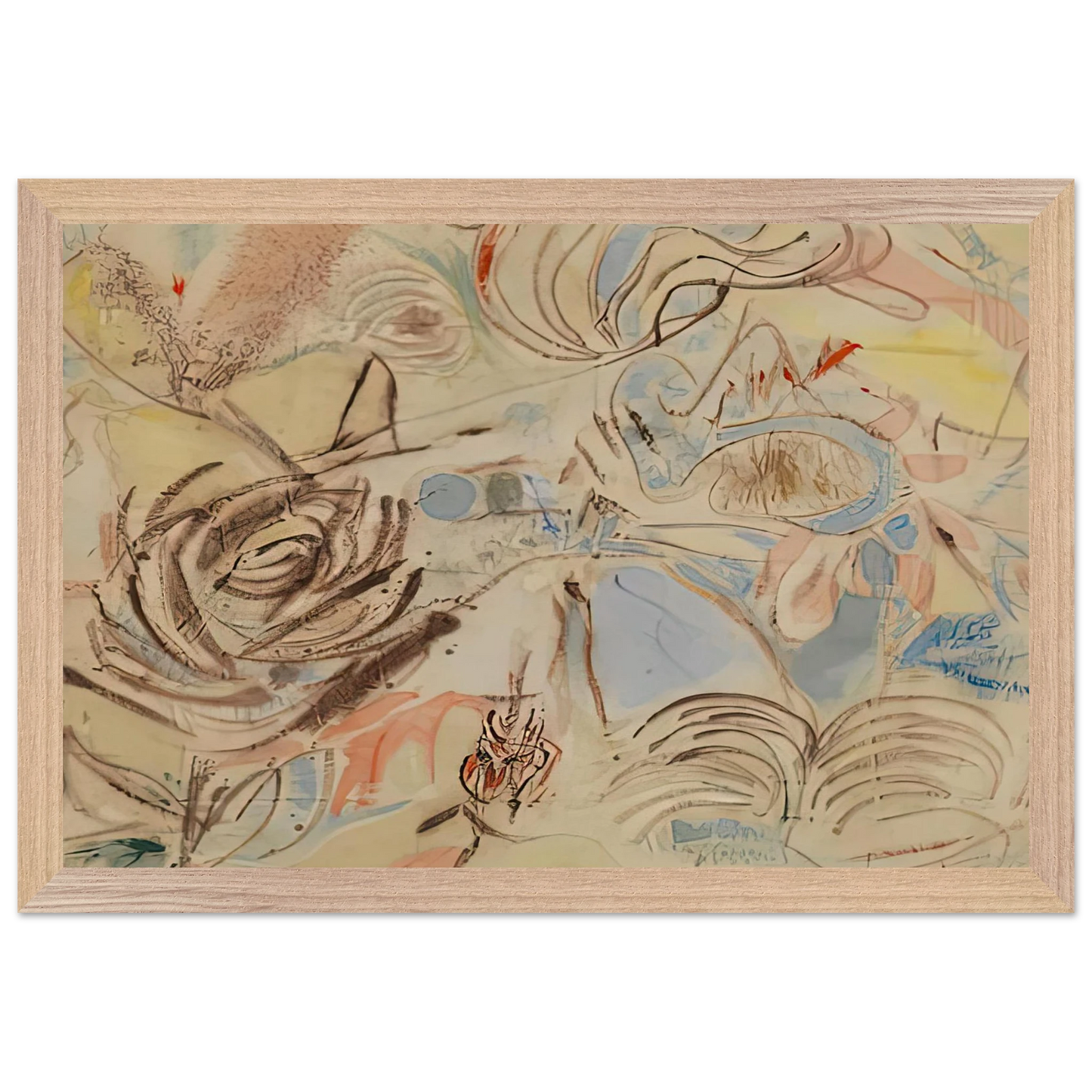 Helen Frankenthaler - 10 29 52, 1952- Wall Art - 30x40 cm / 12x16 inches - Premium Wooden Framed Poster With Fine Art Paper-canvas - Black frame