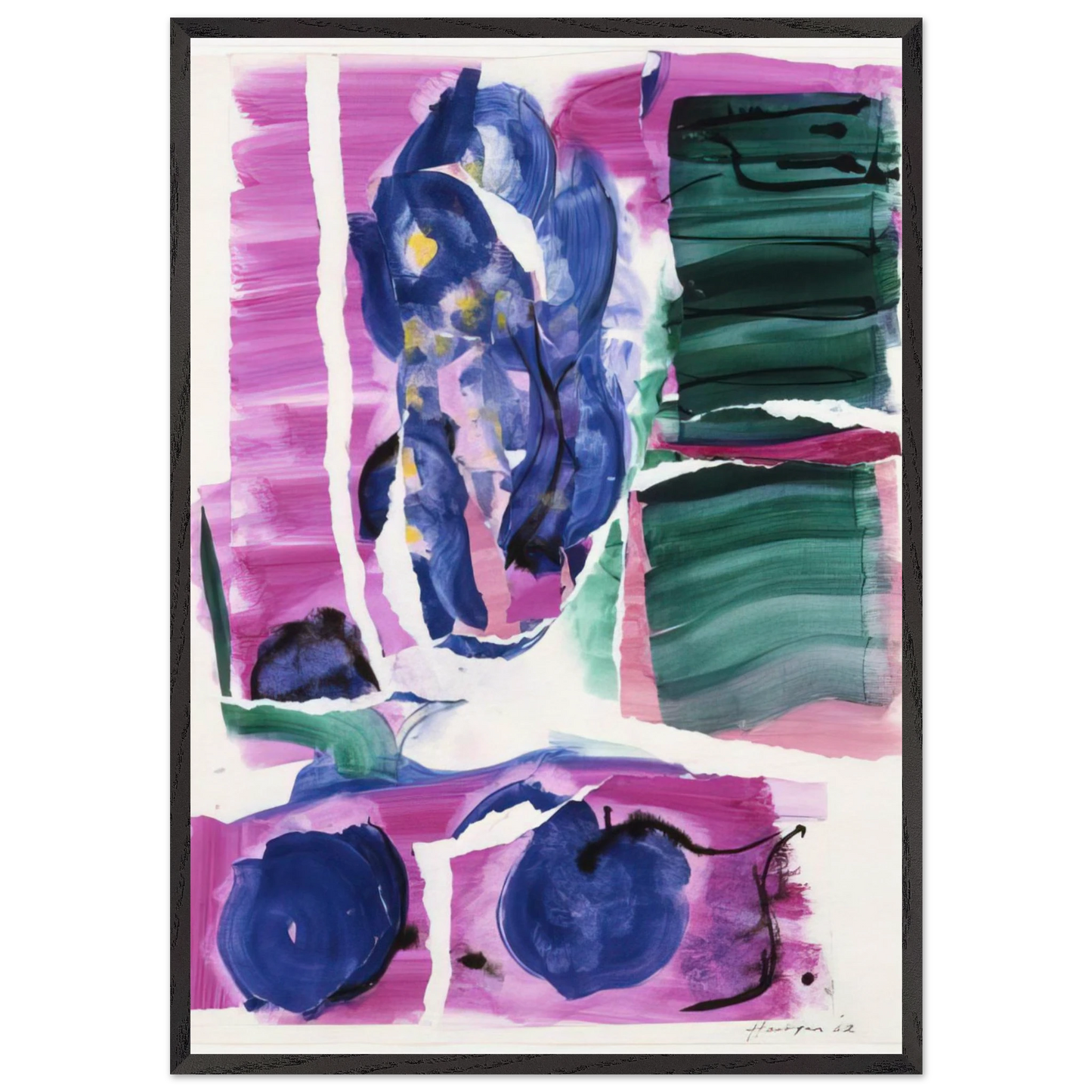 VARIATIONS I ON CLARKS COVE 1962 - Grace Hartigan 70x100 cm / 28x40 inches Framed Art Print – Black Wooden Frame