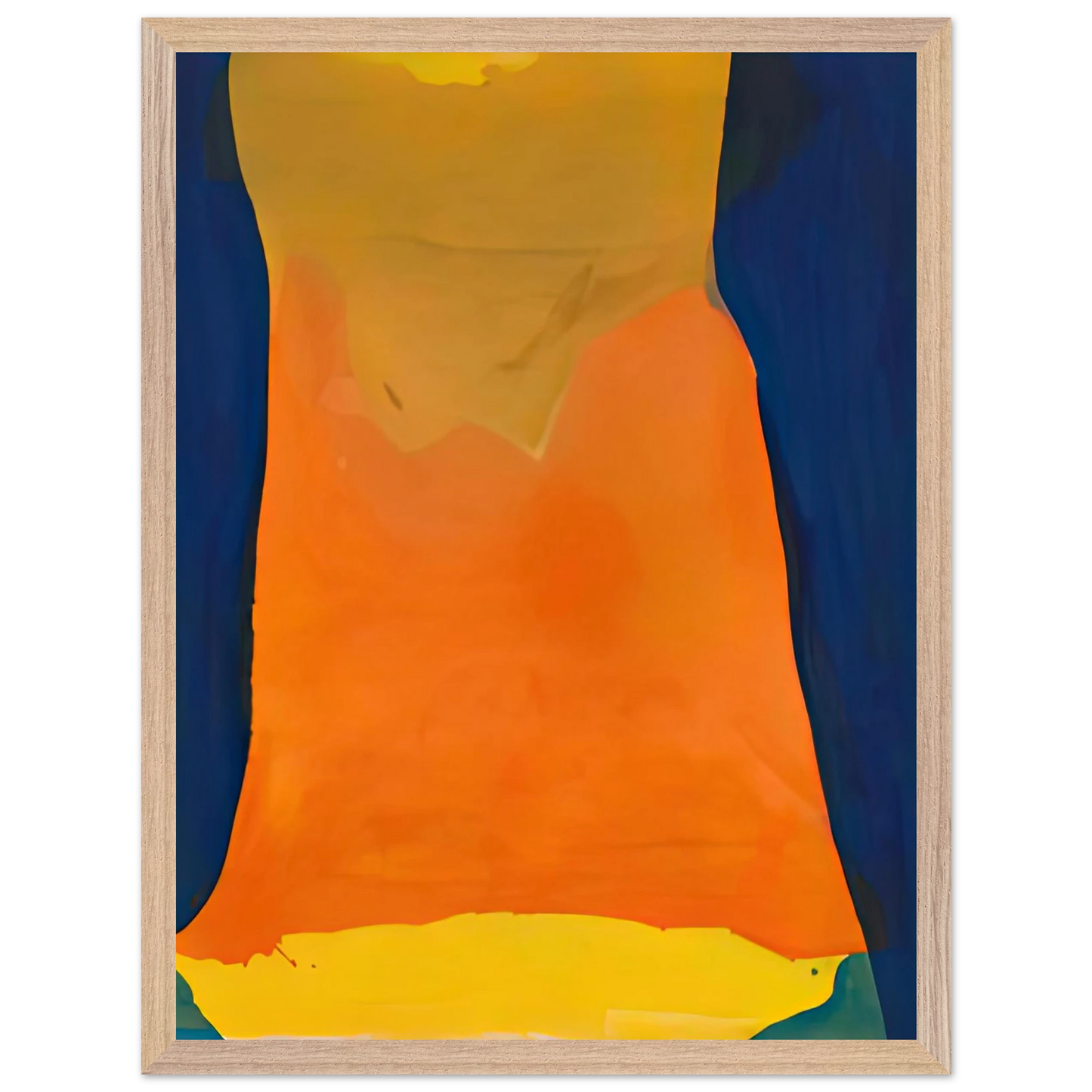 Helen Frankenthaler - Orange Mood, 1963-64- Wall Art - 30x40 cm / 12x16 inches - Premium Wooden Framed Poster With Fine Art Paper-canvas - Wood frame