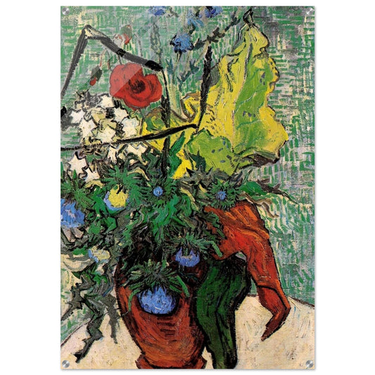 Wild Flowers and Thistles in a Vase - Vincent van Gogh Acrylic Print - 70x100 cm / 28x40″ inches