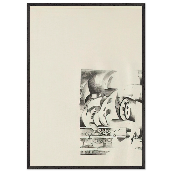 ELEVENTH STONE 1970 - Lee Bontecou 70x100 cm / 28x40 inches Framed Art Print – Black Wooden Frame