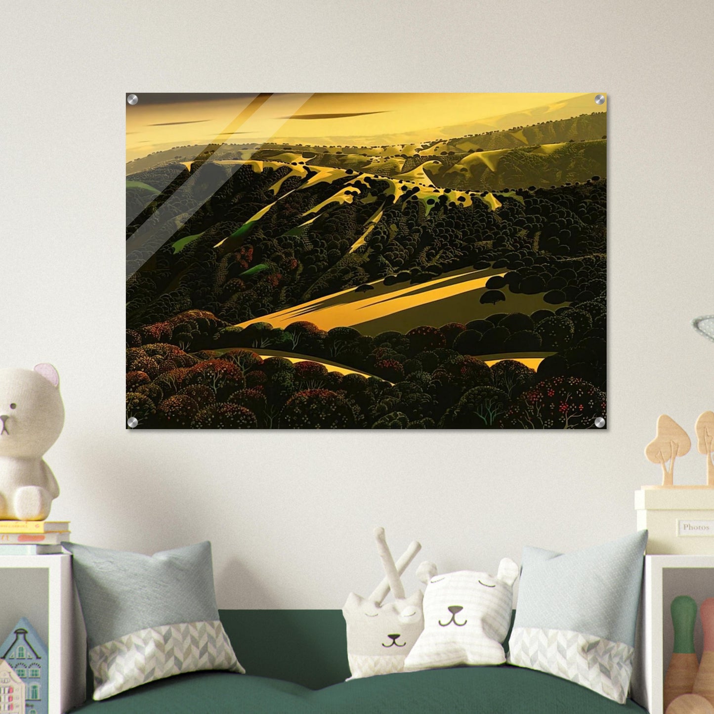 Santa Cruz Mountains - Eyvind Earle Acrylic Print - 70x100 cm / 28x40″ inches