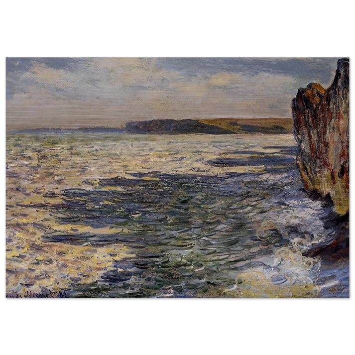 Waves and Rocks at Pourville - claude monet Brushed Aluminum Print - 70x100 cm / 28x40 inches | claude monet Aluminum Print | claude monet Prints