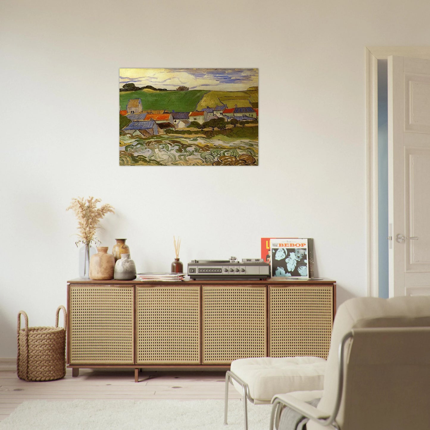 View of Auvers - Vincent van Gogh Brushed Aluminum Print - 70x100 cm / 28x40 inches | Vincent van Gogh Aluminum Print | Vincent van Gogh Prints