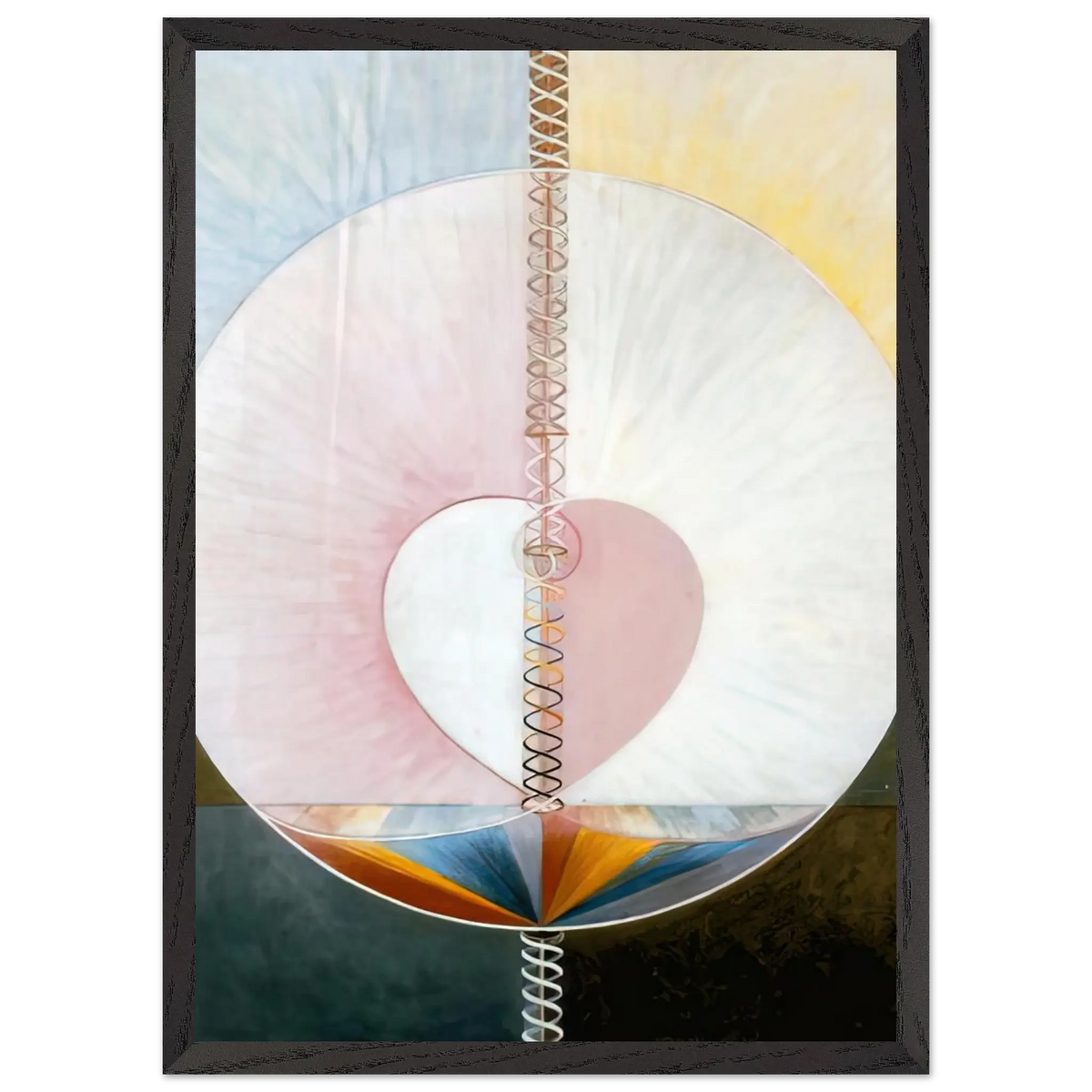 Hilma af Klint - WHAT A HUMAN BEING IS 1910 Wall art - 28x43  cm / XL (11x17 Inches) - Premium Wooden Framed Poster With Fine Art Paper - Wood frame