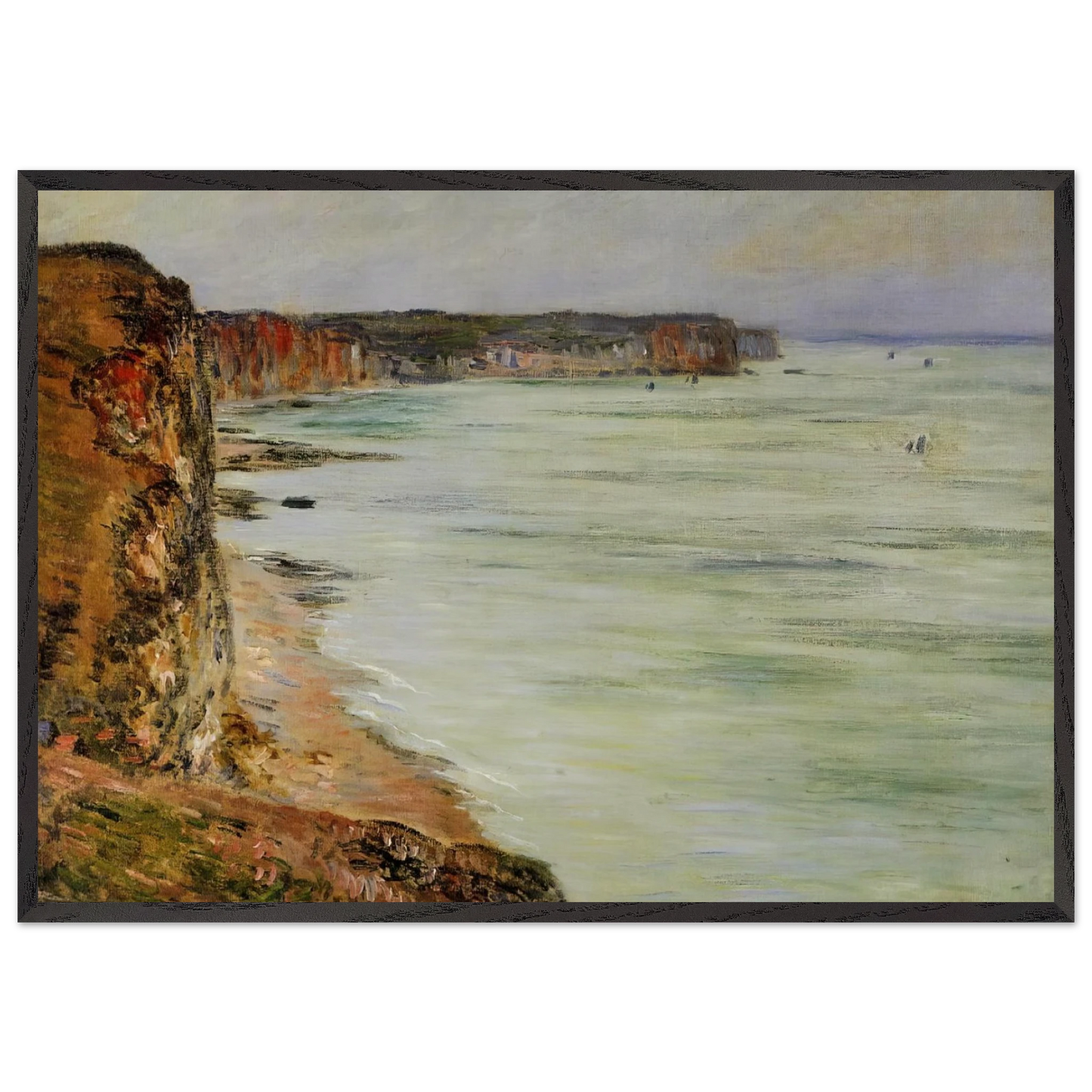 Calm Weather Fecamp - claude monet 70x100 cm / 28x40 inches Framed Art Print – Black Wooden Frame