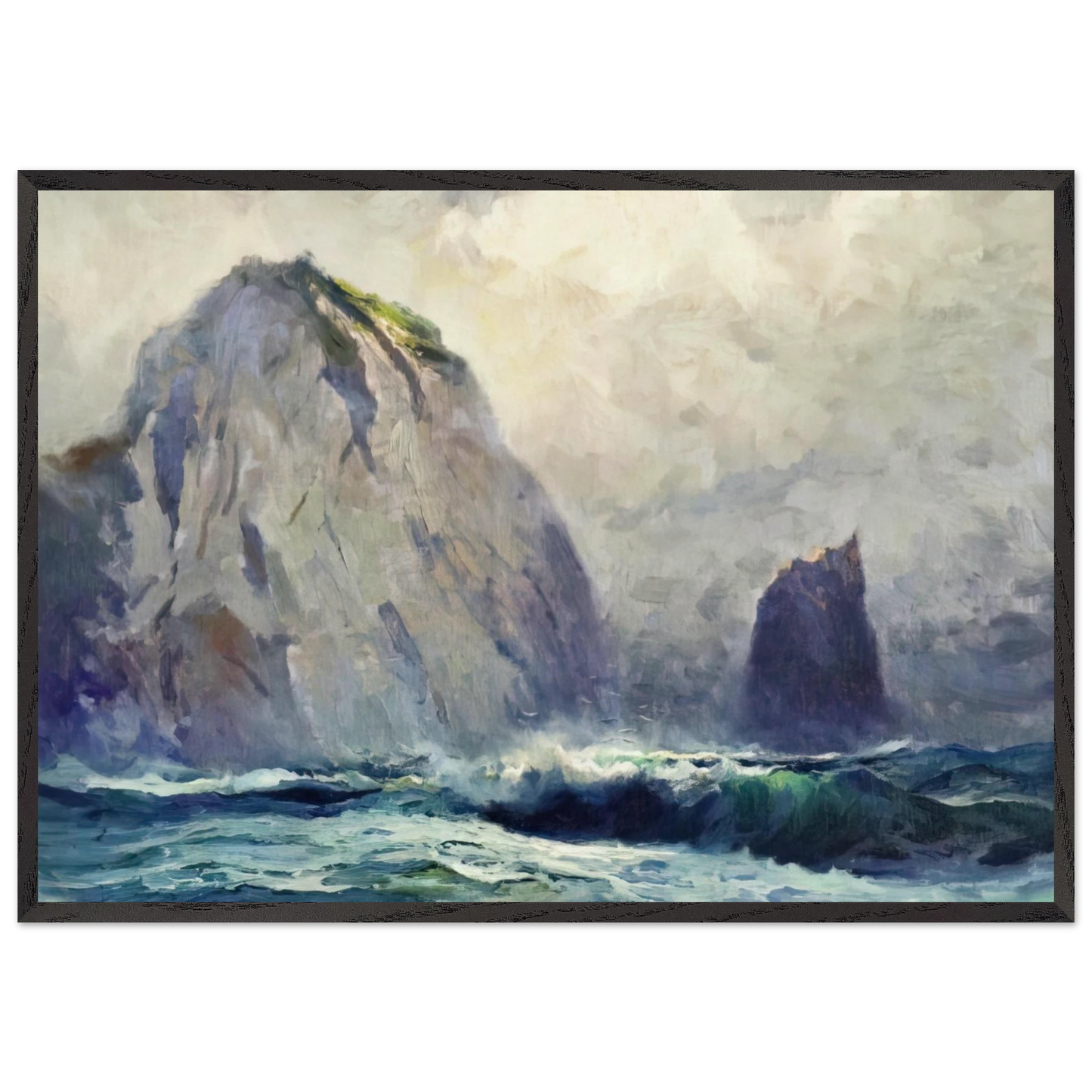 Cape St Elias - 1928 - Sydney Laurence 70x100 cm / 28x40 inches Framed Art Print – Black Wooden Frame