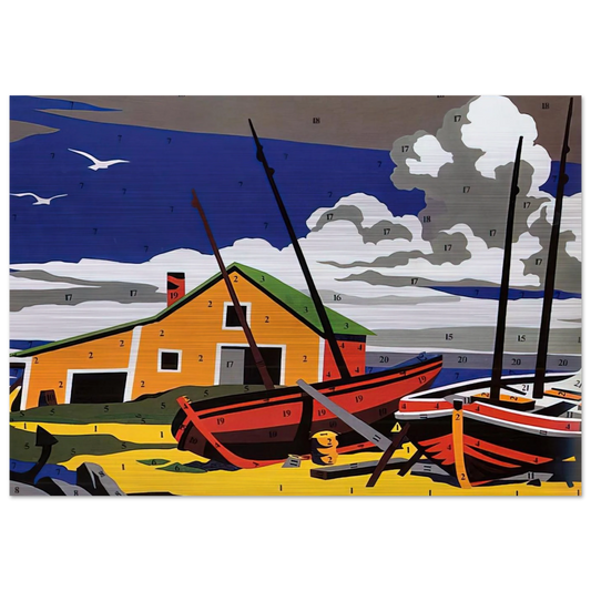 Do It Yourself  Seascape  - Andy Warhol Brushed Aluminum Print - 70x100 cm / 28x40 inches | Andy Warhol Aluminum Print | Andy Warhol Prints