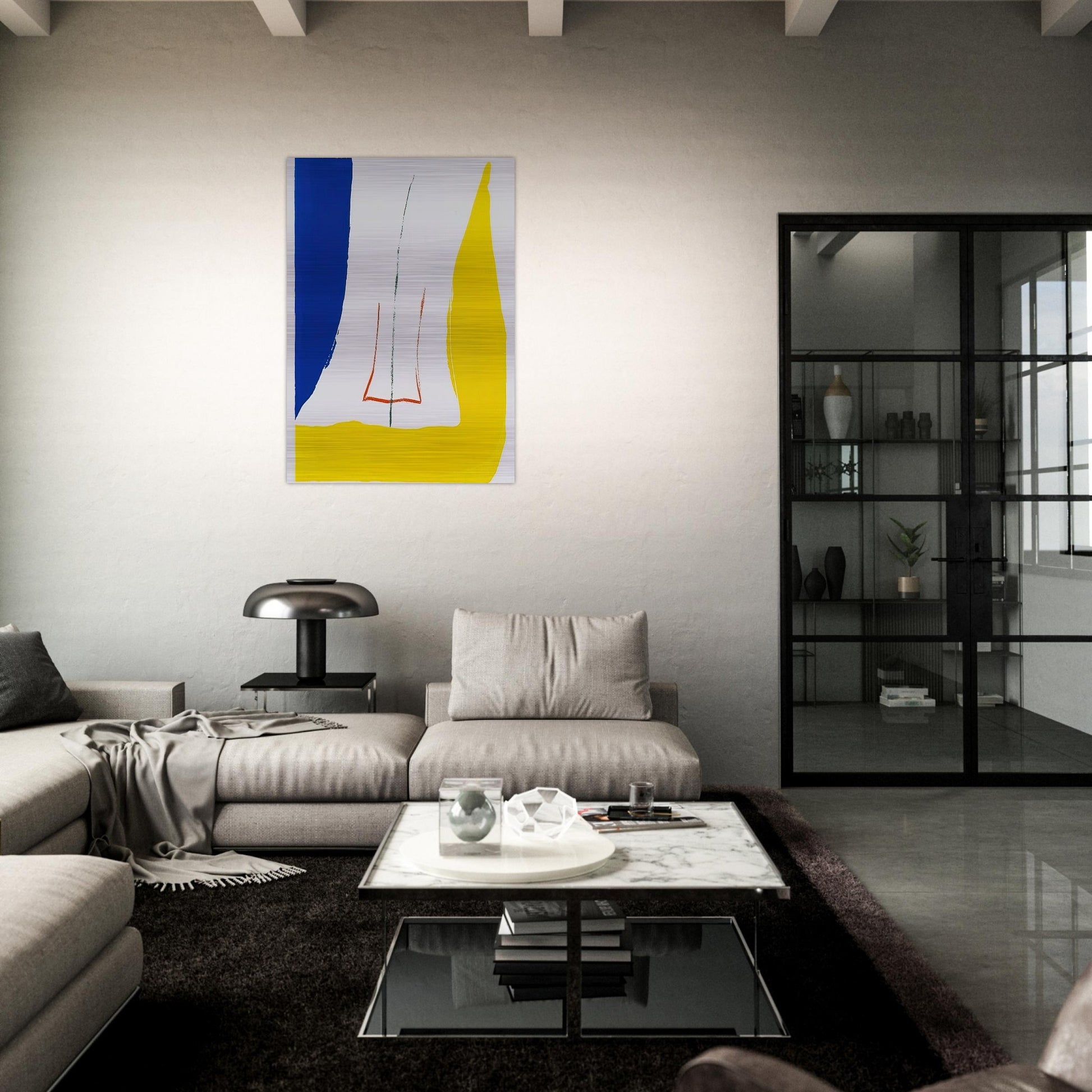 Sun Corner - 1968 - Helen Frankenthaler Brushed Aluminum Print - 70x100 cm / 28x40 inches | Helen Frankenthaler Aluminum Print | Helen Frankenthaler Prints