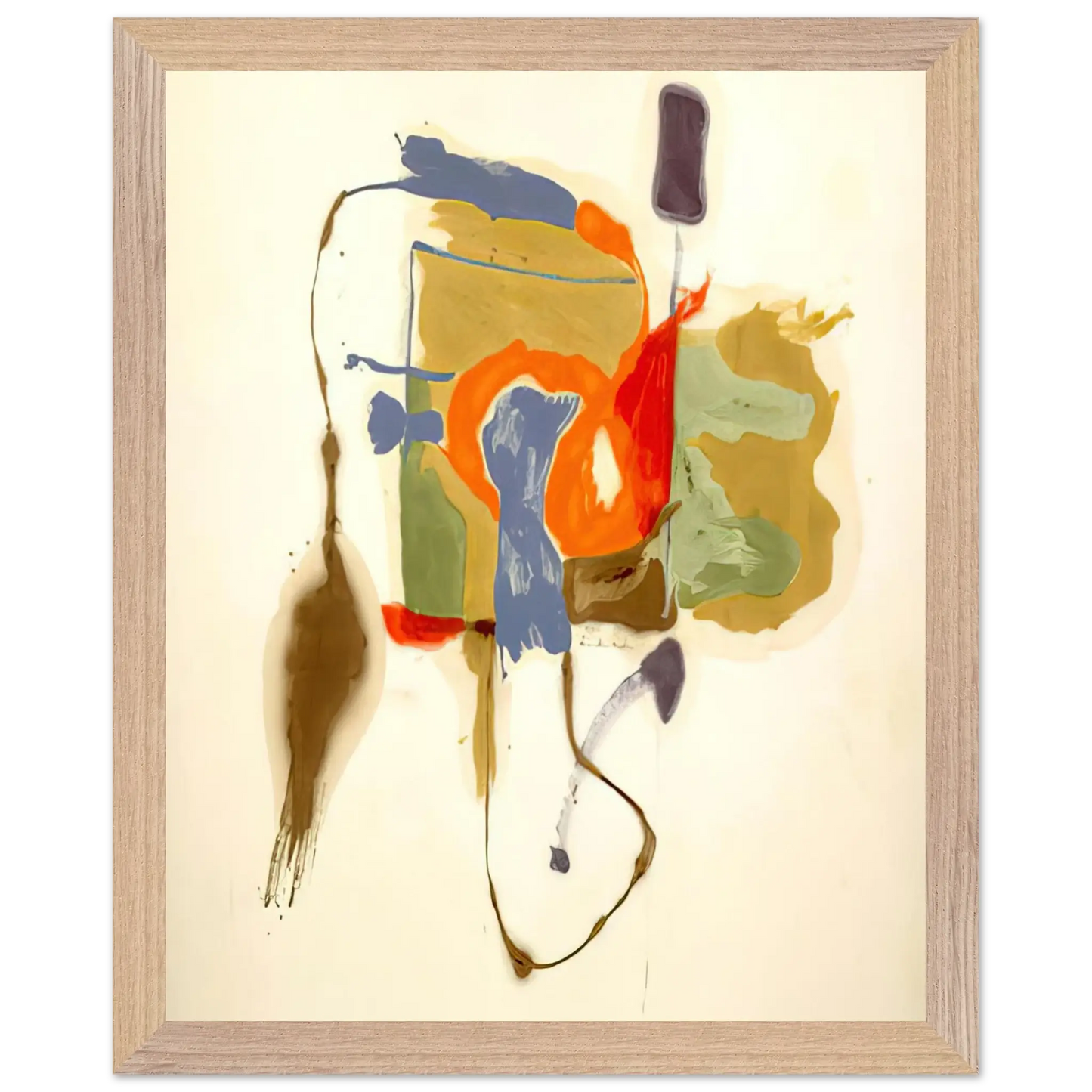 Helen Frankenthaler - Blue Form in a Scene - 1961 Wall art - 30x45 cm / 12x18 Inches - Premium Wooden Framed Poster With Fine Art Paper - Black frame