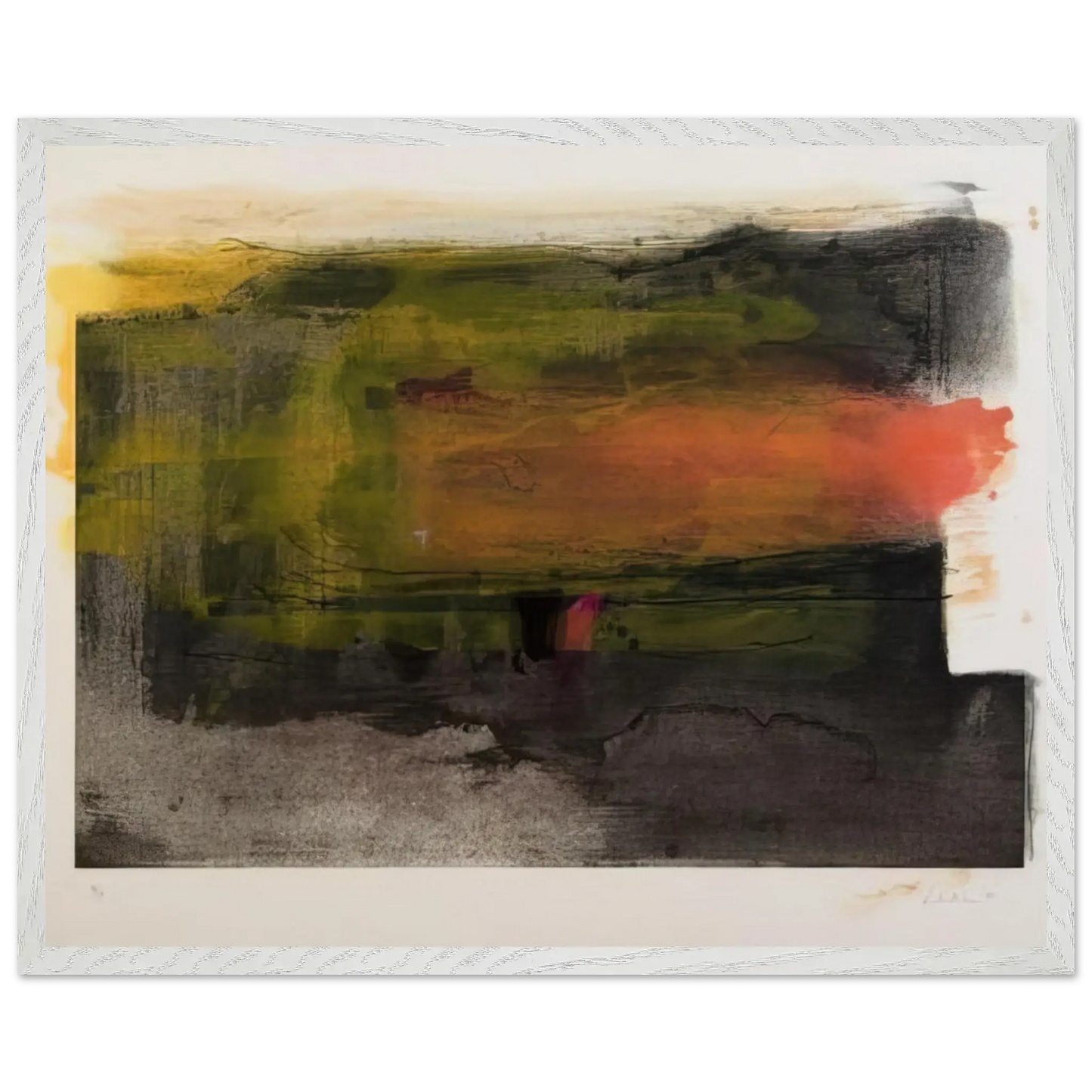 Helen Frankenthaler - Deep Sun - 1983 Wall art - 30x40 cm / 12x16 Inches - Premium Wooden Framed Poster With Fine Art Paper - White frame