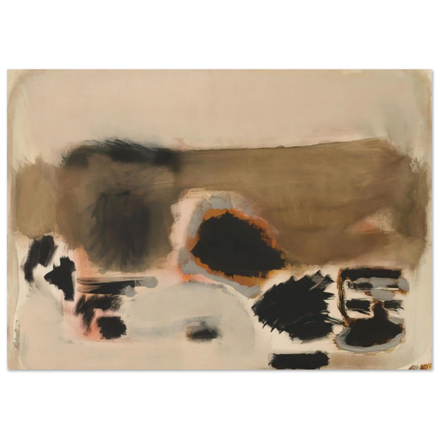 Mark Rothko - No.5No.24 - 1948 Wall Art - 60x80 cm / 24x32 inches - Premium Wooden Framed Poster With Fine Art Paper-canvas - Black frame