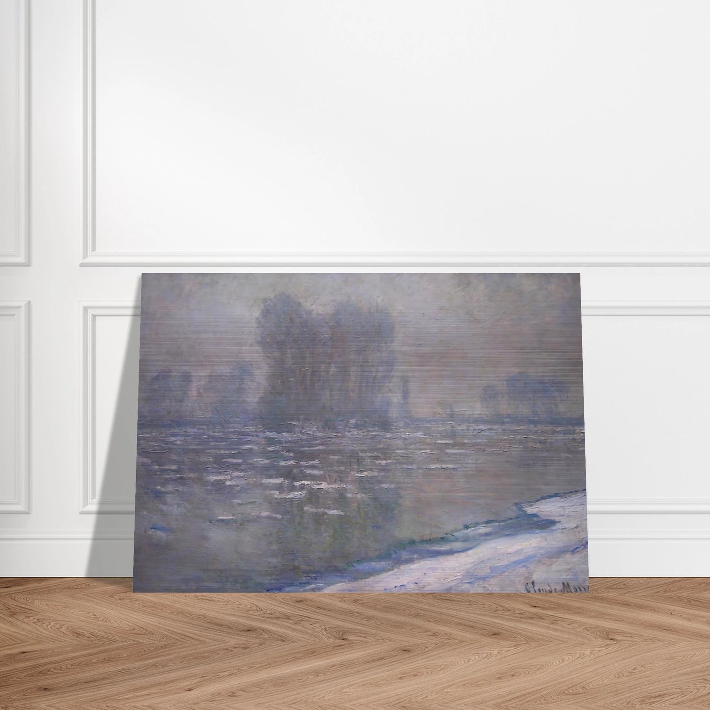 Ice Floes, Misty Morning - claude monet Brushed Aluminum Print - 70x100 cm / 28x40 inches | claude monet Aluminum Print | claude monet Prints
