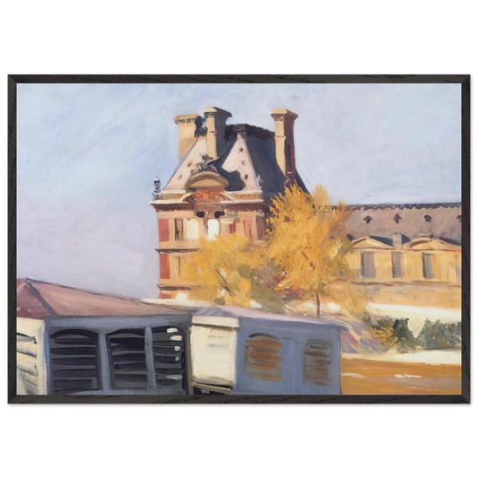 Le Pavillon de Flore - Edward Hopper 70x100 cm / 28x40 inches Framed Art Print – Black Wooden Frame