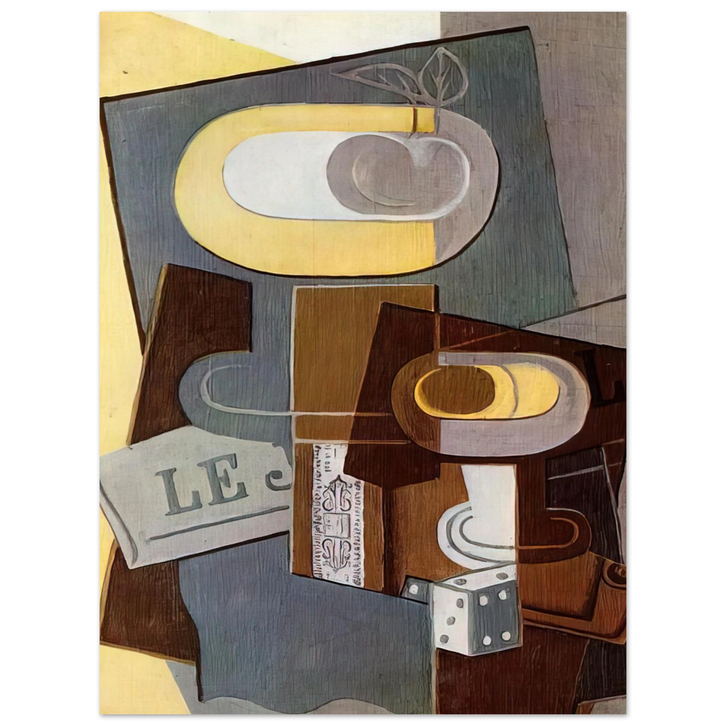 Juan Gris - THE DICE 1922  75x100 cm / 30x40inches Fine Art Poster
