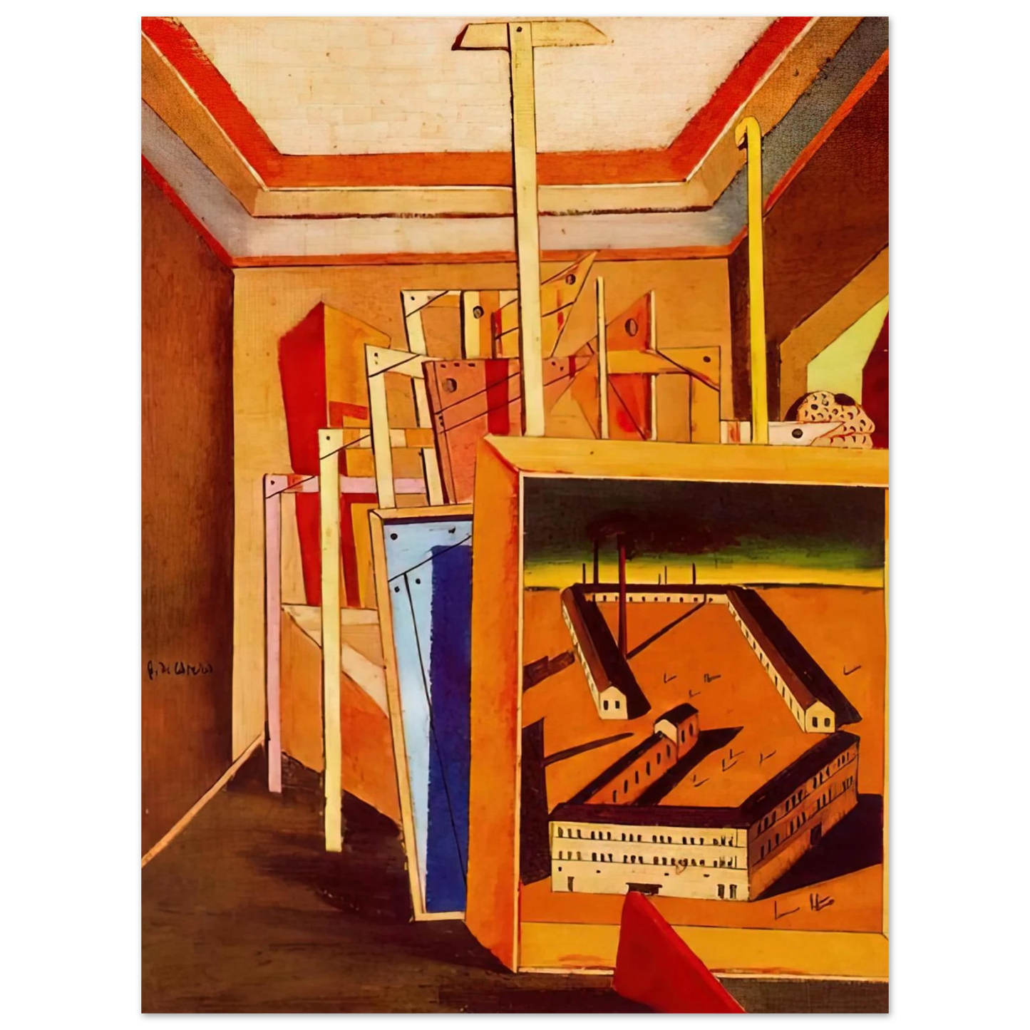 Giorgio de Chirico - METAPHYSICAL INTERIOR OF STUDIO 1948  75x100 cm / 30x40inches Fine Art Poster