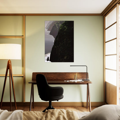 Big Sur Coastline - Eyvind Earle Brushed Aluminum Print - 70x100 cm / 28x40 inches | Eyvind Earle Aluminum Print | Eyvind Earle Prints