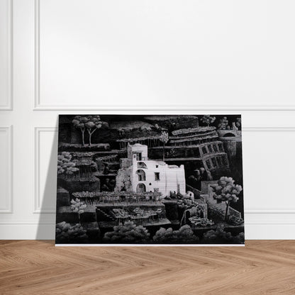 FARMHOUSE RAVELLO - MC Escher Brushed Aluminum Print - 70x100 cm / 28x40 inches | MC Escher Aluminum Print | MC Escher Prints