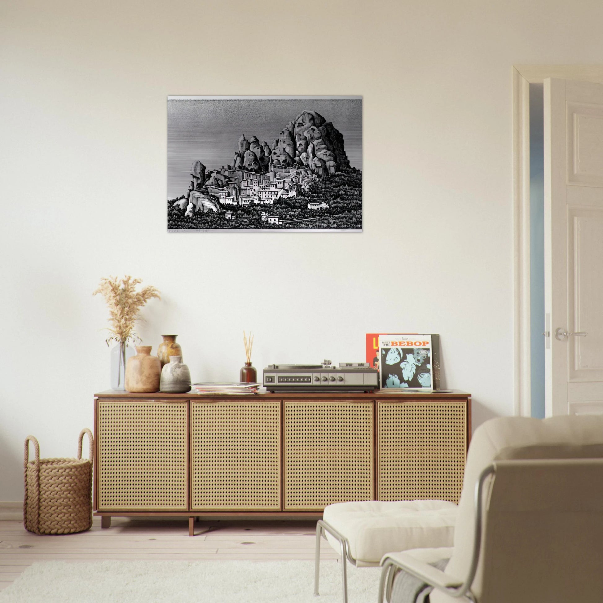 PENTEDATTIO CALABRIA OCTOBER 1930 1930 - MC Escher Brushed Aluminum Print - 70x100 cm / 28x40 inches | MC Escher Aluminum Print | MC Escher Prints | Maurits Cornelis Escher Prints