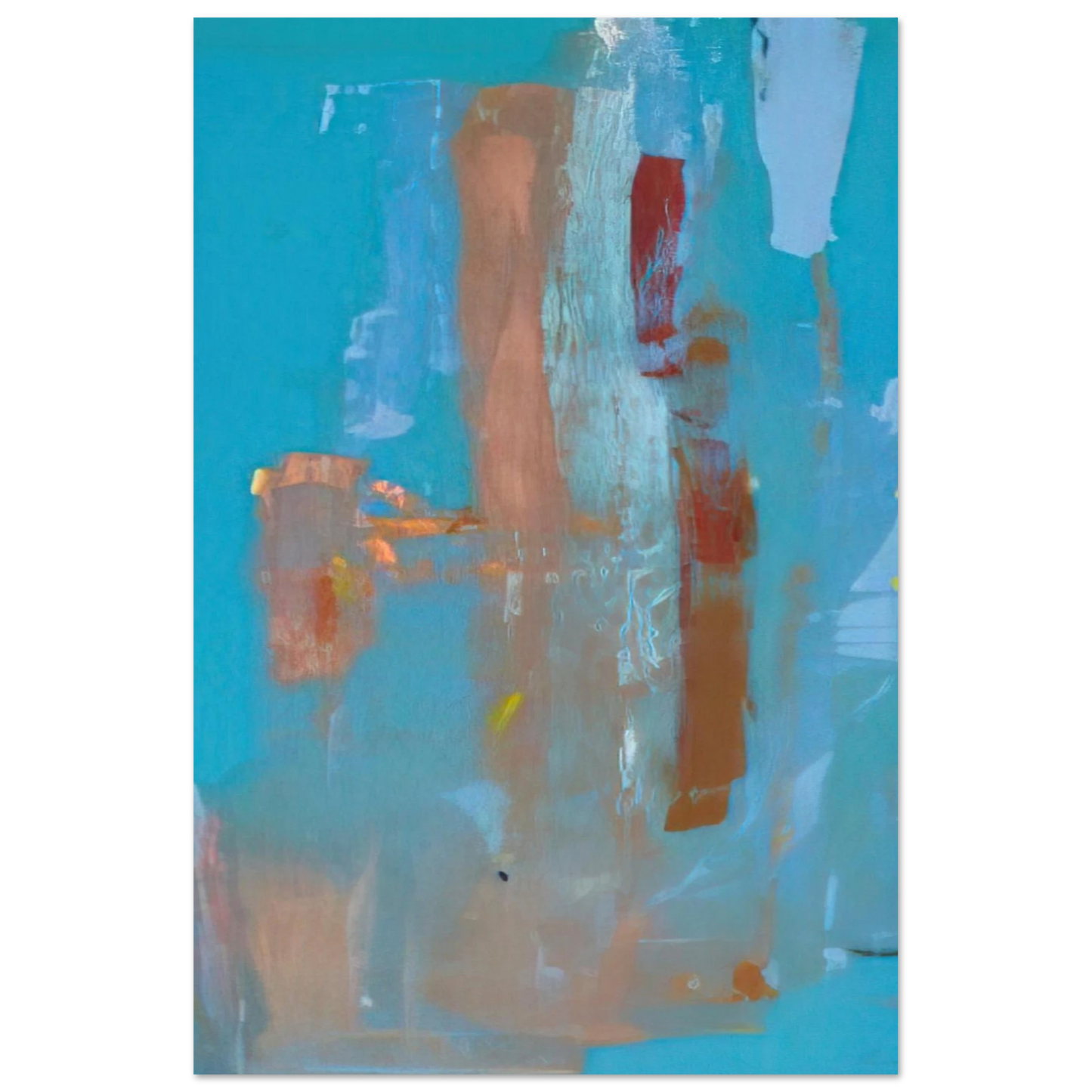 Helen Frankenthaler - In on Blue - 1976 Wall art - 15x20 cm / 6x8 inches - Premium Wooden Framed Poster With Fine Art Paper-canvas - Black frame