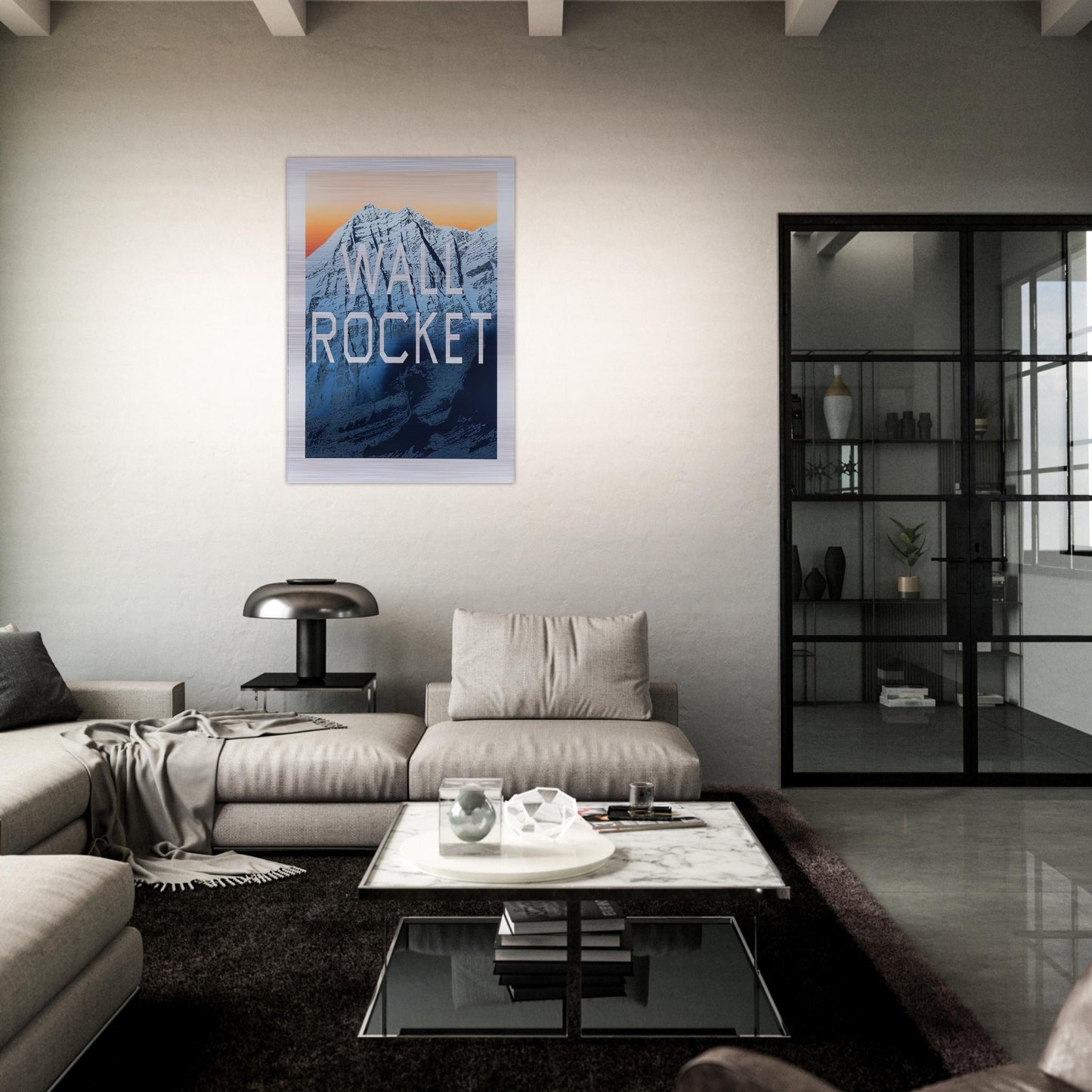 WALL ROCKET 2013 - Edward Ruscha Brushed Aluminum Print - 70x100 cm / 28x40 inches | Edward Ruscha Aluminum Print | Edward Ruscha Prints