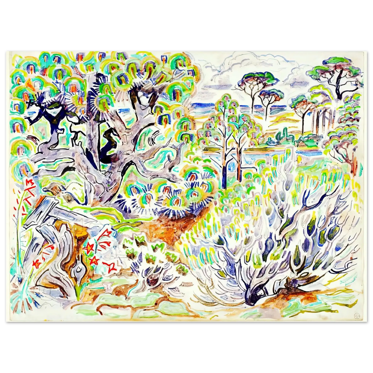 Walter Inglis Anderson - Walter Anderson Wall art - 30x45 cm / 12x18 Inches - Premium Wooden Framed Poster With Fine Art Paper - Black frame
