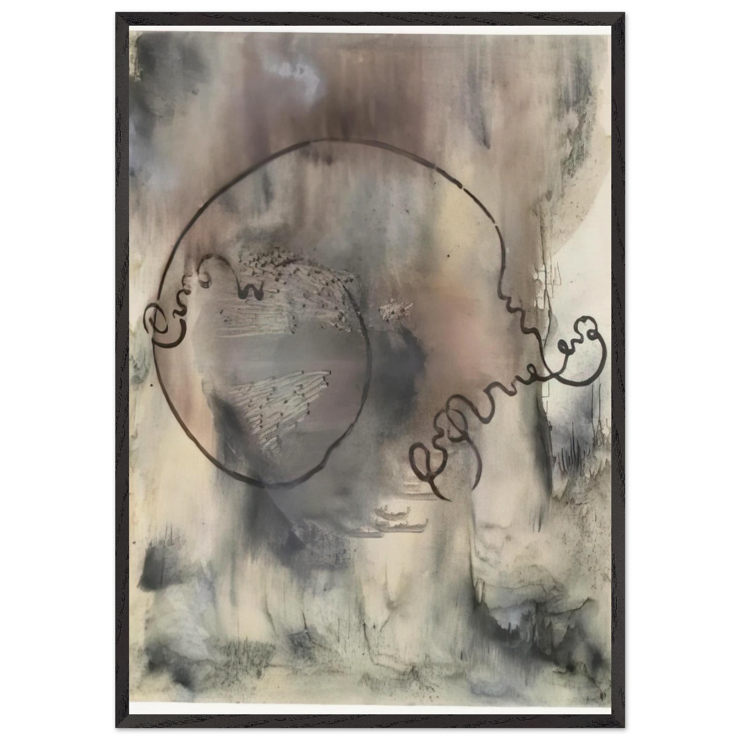AUDATIA 1986 - Sigmar Polke 70x100 cm / 28x40 inches Framed Art Print – Black Wooden Frame