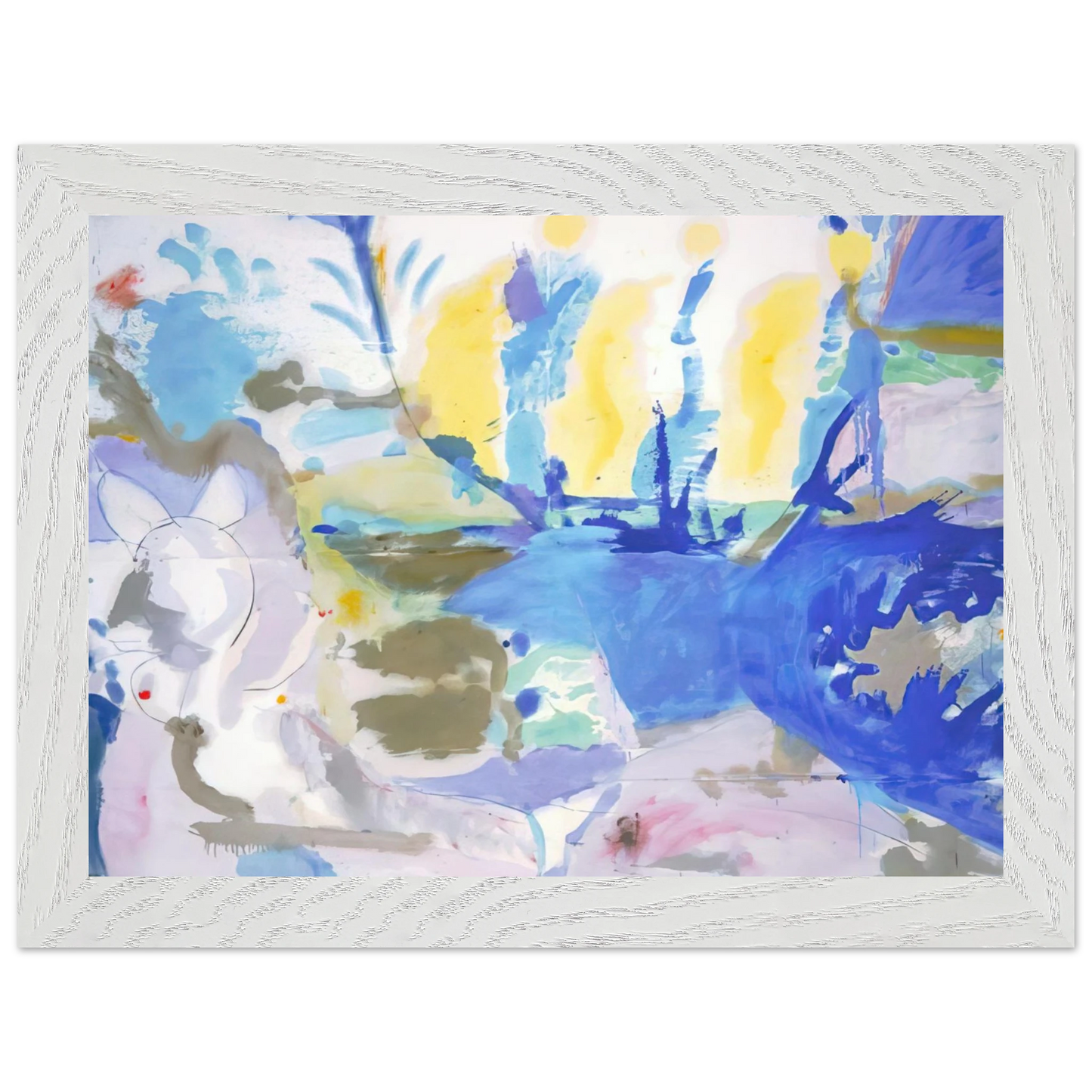 Helen Frankenthaler - Basque Beach - 1958 Wall art - 50x70 cm / 20x28 inches - Premium Wooden Framed Poster With Fine Art Paper-canvas - Black frame