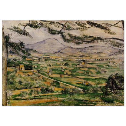 Mont Sainte-Victoire with Large Pine - Paul Cézanne Brushed Aluminum Print - 70x100 cm / 28x40 inches | Paul Cézanne Aluminum Print | Paul Cézanne Prints
