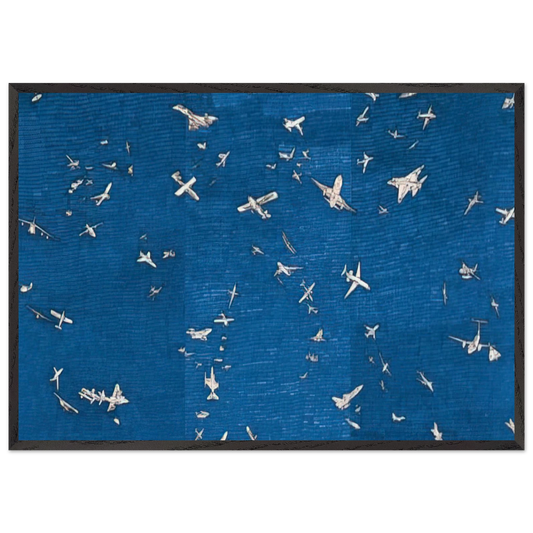 AEREI - Alighiero Boetti 70x100 cm / 28x40 inches Framed Art Print – Black Wooden Frame
