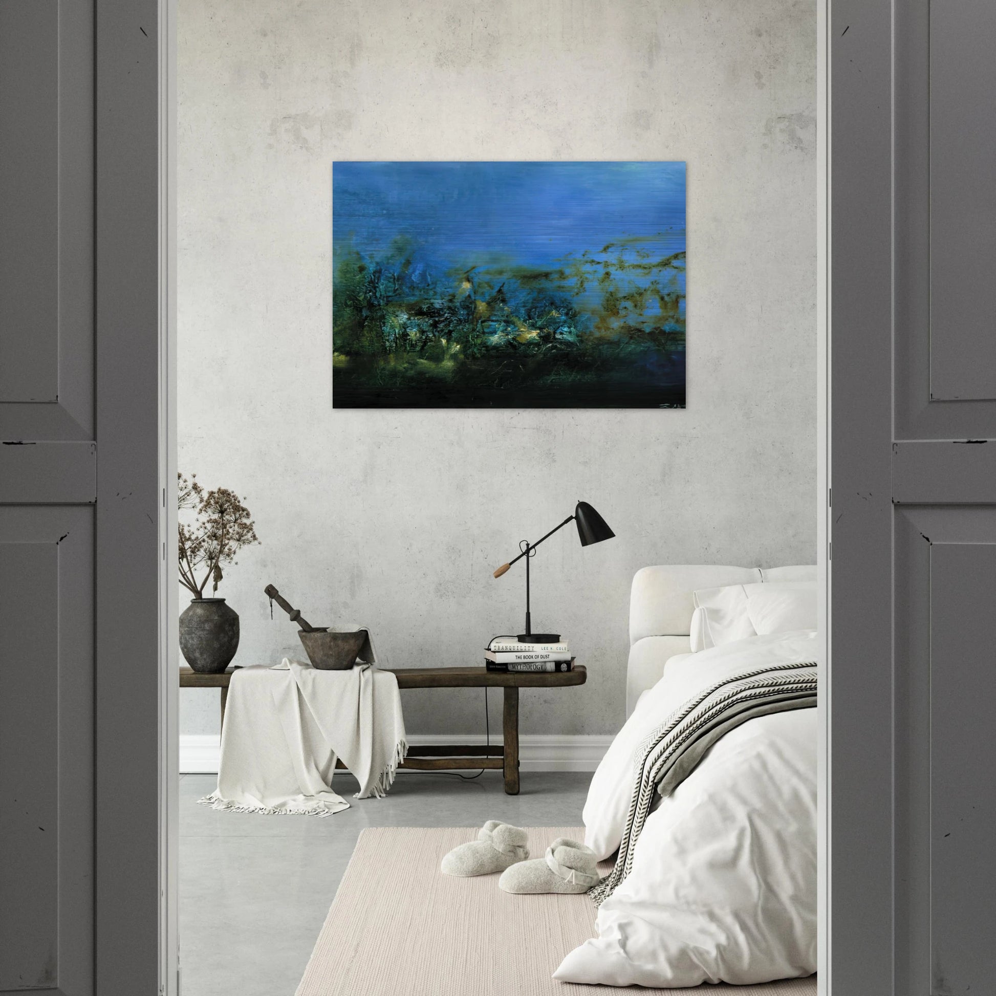 14 10 2002 2002 - Zao Wou-Ki Brushed Aluminum Print - 70x100 cm / 28x40 inches | Zao Wou-Ki Aluminum Print | Zao Wou-Ki Prints