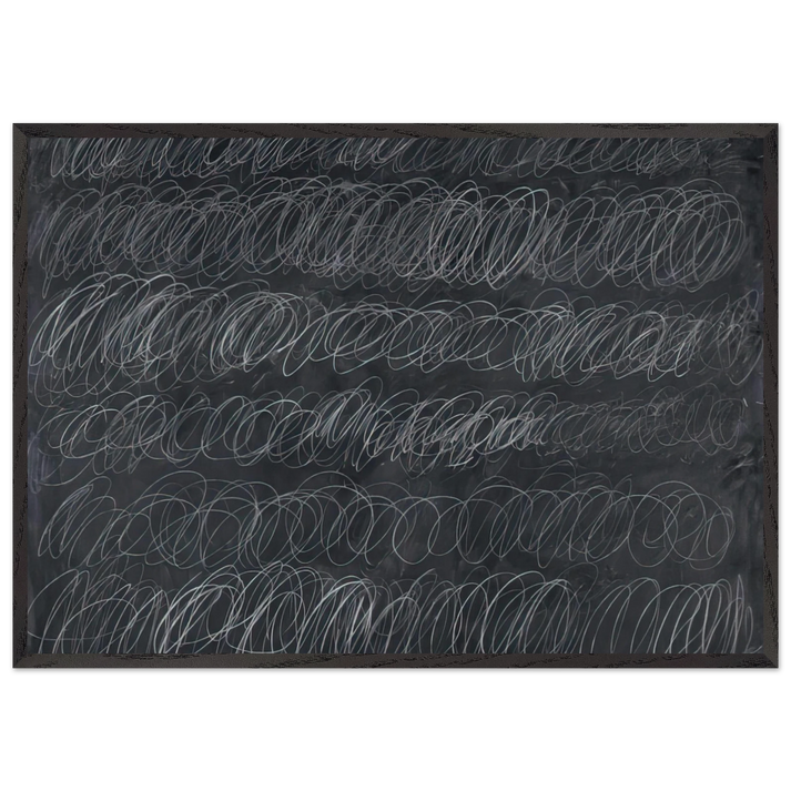 Cold Stream - Cy Twombly 70x100 cm / 28x40 inches Framed Art Print – Black Wooden Frame