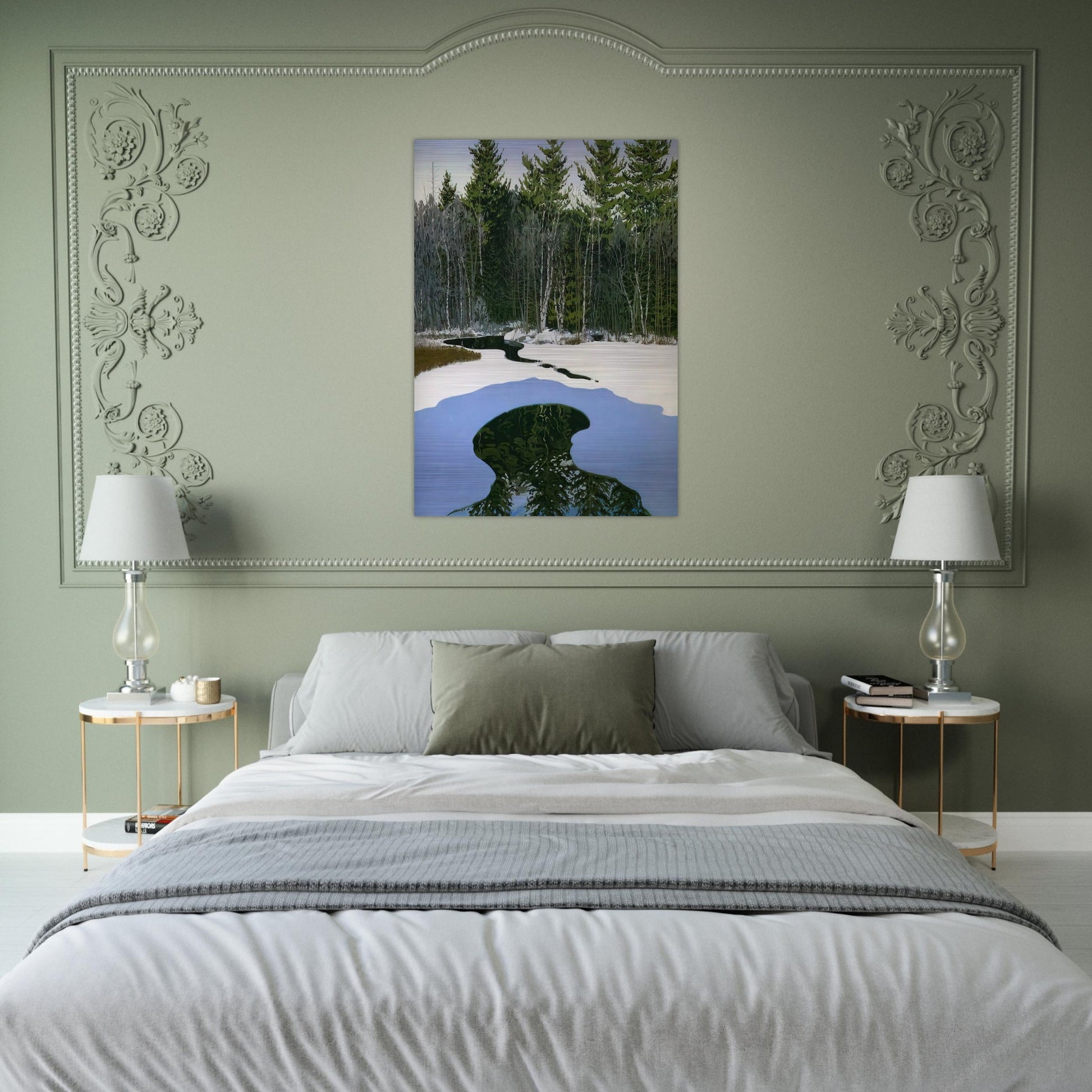Pond Pass - Contemporary Realism - Neil Welliver Brushed Aluminum Print - 70x100 cm / 28x40 inches | Neil Welliver Aluminum Print | Neil Welliver Prints