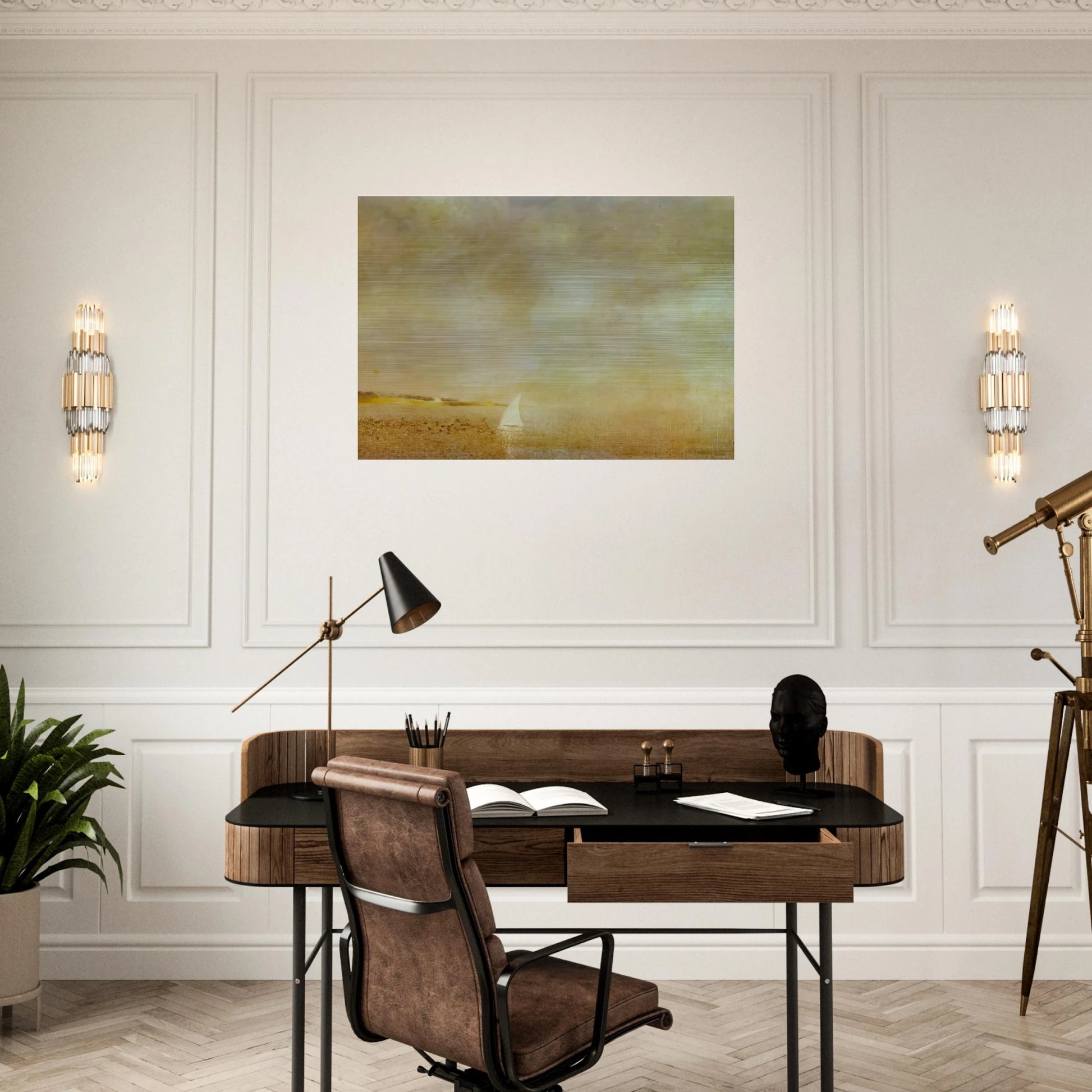 BAY OF CADAQUES - Salvador Dali Brushed Aluminum Print - 70x100 cm / 28x40 inches | Salvador Dali Aluminum Print | Salvador Dali Prints