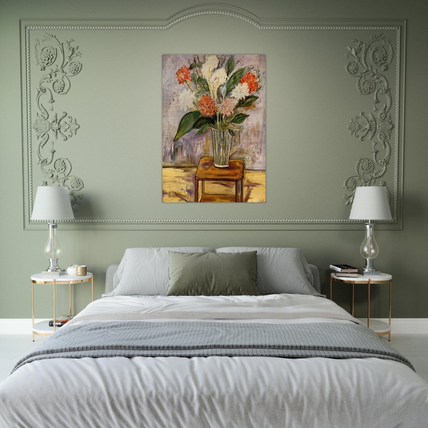 FLOWERS - Maurice Utrillo Brushed Aluminum Print - 70x100 cm / 28x40 inches | Maurice Utrillo Aluminum Print | Maurice Utrillo Prints