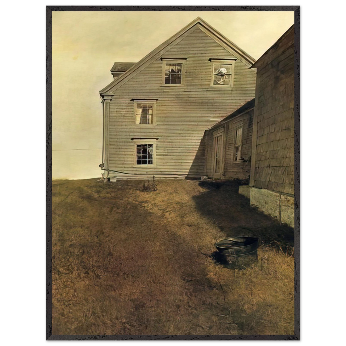 Andrew Wyeth - WEATHERSIDE Wall Art - 30x40 cm / 12x16 inches - Premium Wooden Framed Poster With Fine Art Paper-canvas - White frame