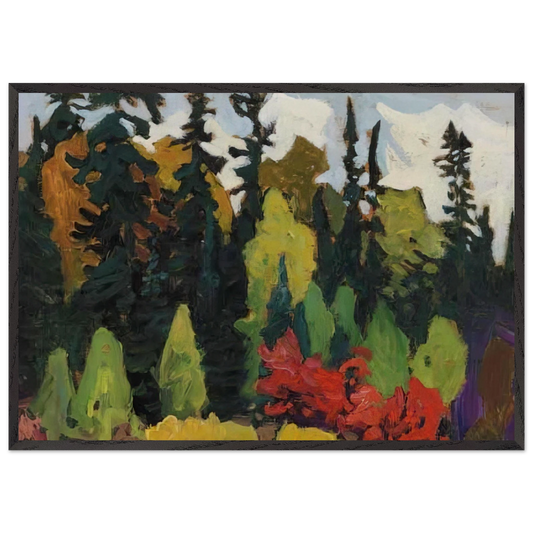 Woods Algoma - 1918 - Lawren Harris 70x100 cm / 28x40 inches Framed Art Print – Black Wooden Frame