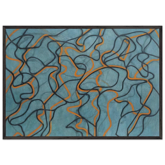 Letter About Rocks 3 Blue Ground - 2010 - Brice Marden 70x100 cm / 28x40 inches Framed Art Print – Black Wooden Frame