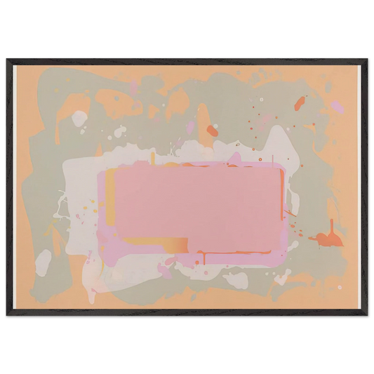 Yellow and Pink - 1971 - John Hoyland 70x100 cm / 28x40 inches Framed Art Print – Black Wooden Frame