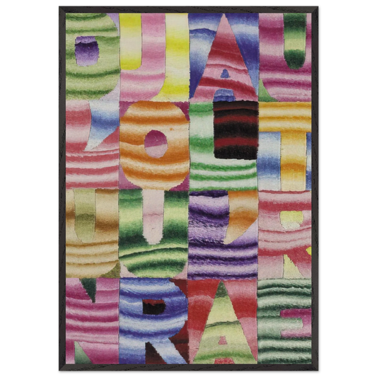 D UN JOUR A L AUTRE - Alighiero Boetti 70x100 cm / 28x40 inches Framed Art Print – Black Wooden Frame