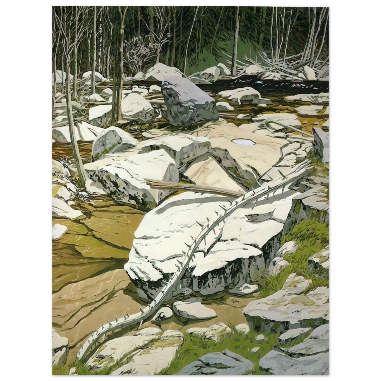 Neil Welliver - The Blue Pool - 1980  75x100 cm / 30x40inches Fine Art Poster