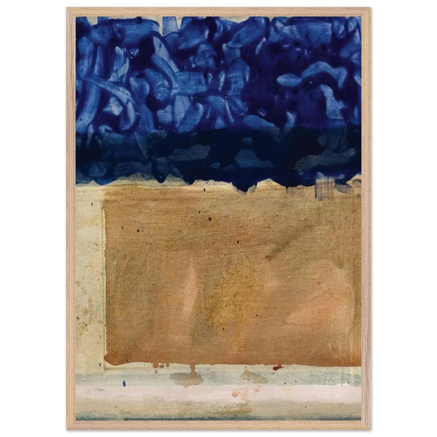 Helen Frankenthaler - Shoreline - 1952 Wall art - 70x100 cm / 28x40 inches - Premium Wooden Framed Poster With Fine Art Paper-canvas - Wood frame